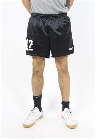 VINTAGE PUMA BLACK RUNNING SHORTS