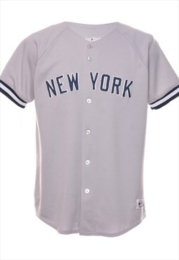 Vintage New York MLB Navy & Grey Baseball Top - M