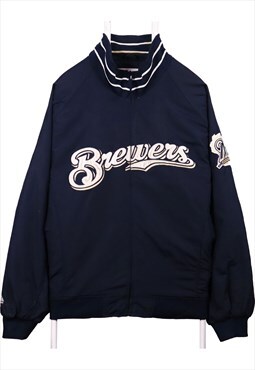 Vintage 90's Authentic Majestic Windbreaker Jacket Brewers