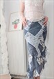 Vintage Boho Asymetrical Maxi Skirt 