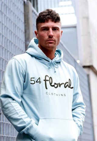 LARGE GRAPHIC PULLOVER HOODY - SKY BLUE