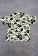 VINTAGE HAWAIIAN SHIRT FLOWER AND PALM TREE PATTERNED SHIRT