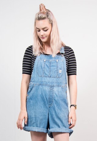 90'S FADED BLUE DKNY DENIM DUNGAREES