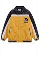FAUX LEATHER COLLEGE JACKET BASEBALL VARSITY BOMBER IN BLUE