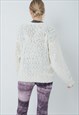 VINTAGE BOXY FIT HIGH NECK KNITWEAR JUMPER IN FLORAL PRINT