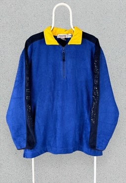 Vintage Nautica Blue 1/4 Zip Fleece Sweatshirt Mens Medium