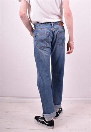 LEVI'S 501 MENS VINTAGE JEANS W32 L34 BLUE 90'S