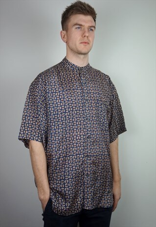 PURE SILK PATTERNED SHIRT