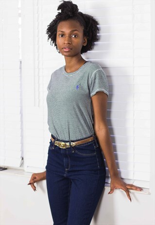 VINTAGE POLO RALPH LAUREN T-SHIRT LOGO 90S L 4.8