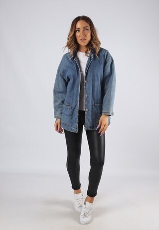 VINTAGE DENIM JACKET CORDUROY LINED UK 10 (BE1Z)