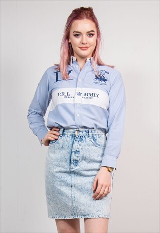 WOMENS PALE BLUE RALPH LAUREN SHIRT