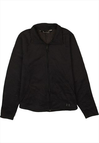 Vintage 90's Under Armour Sweatshirt Full Zip Up Black Large