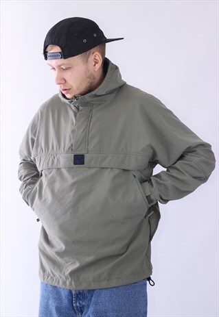VINTAGE MENS PUMA ANORAK HALF ZIP HOODED JACKET