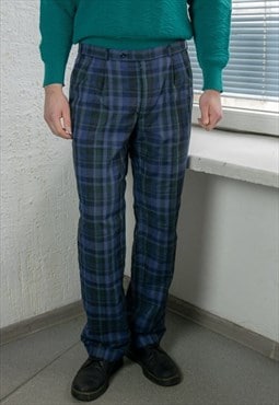 Vintage 80's Blue Checked Pants