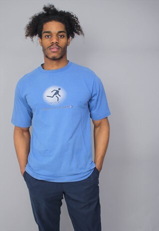 VINTAGE TOMMY HILFIGER BLUE LOGO T-SHIRT