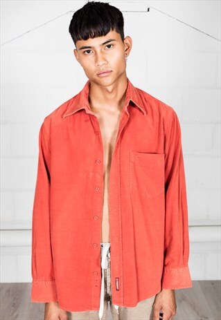 VINTAGE OFF RED CORDUROY SHIRT