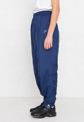 VINTAGE RETRO NAVY NIKE TRACK BOTTOMS JOGGERS