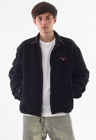 VINTAGE POLO SPORT RALPH LAUREN FLEECE HARRINGTON 90S BLACK