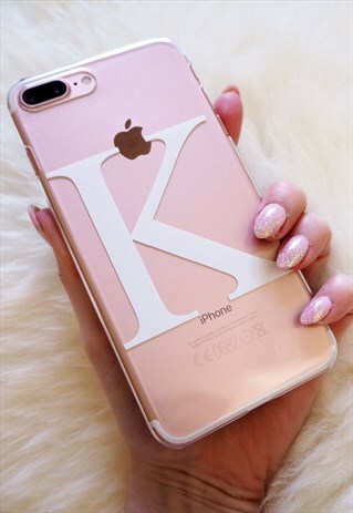 CLEAR AND WHITE ALPHABET PHONE CASE