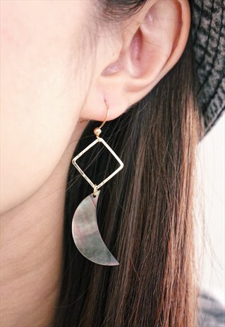 MOON HOOP EARRINGS
