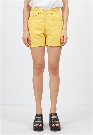 VINTAGE YELLOW MUSTANG DENIM MINI SHORTS