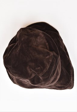 Vintage 90's Velvet Bucket Hat Brown