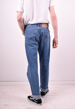 LEVI'S 501 MENS VINTAGE JEANS W33 L32 BLUE 90'S