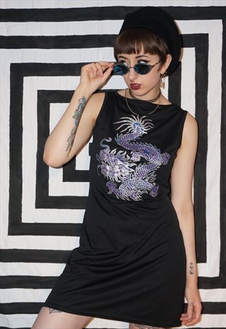 VINTAGE 90'S / Y2K DRAGON PRINT DRESS