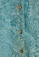 VINTAGE 80S SHEER LACE MESH PAISLEY PRINT SHIRT SIZE 14-16
