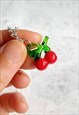 GLASS CHERRY LAMPWORK NECKLACE