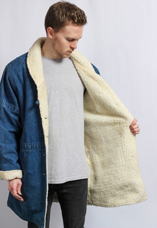 VINTAGE DENIM SHERPA JACKET