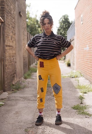 YELLOW PATCH HIGH WAIST FESTIVAL JOGGERS