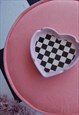 Checkerboard Ceramic Ash Tray / Trinket Tray 
