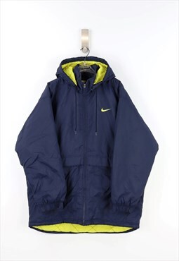 Nike 90's Vintage Puffer Jacket in Blue  - L
