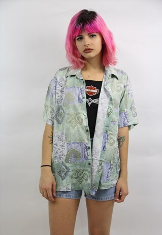 VINTAGE 90S ABSTRACT PATTERNED SHIRT