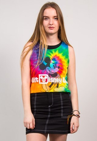 DISNEY WORLD MICKEY MOUSE TIE-DYE CROP TOP