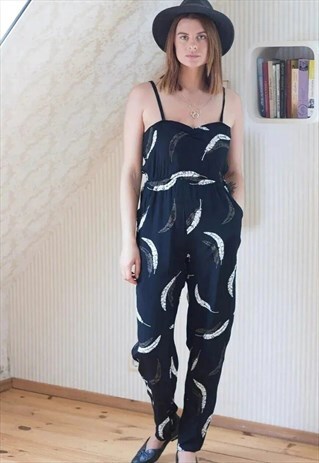 Black long straight jumpsuit all in one