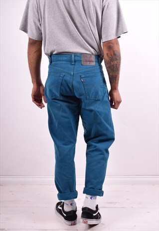 LEVI'S 554 MENS VINTAGE JEANS W30 L29 BLUE 90'S