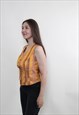 VINTAGE 90S YELLOW STRIPED SUIT VEST WOMEN'S MULTICOLOR VEST