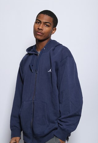 VINTAGE NIKE AIR JORDAN FULL ZIP LOGO HOODIE BLUE