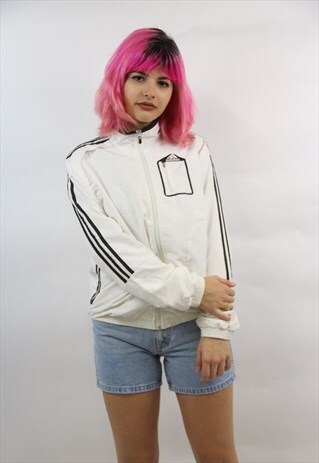 VINTAGE ADIDAS 90'S WHITE SPORTS JACKET