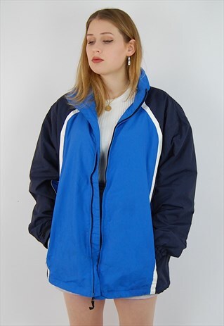 WIND PROOF OUTDOOR JACKET, BLUE MULTI COLOUR BLOCK WORK COAT
