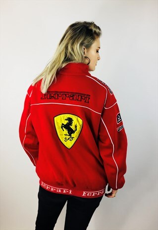 VINTAGE FERRARI EMBROIDERED RACE JACKET