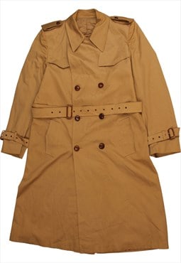 Vintage 90's Nino Trench Coat Heavyweight Button Up Tan