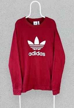 Adidas Originals Red Sweatshirt Trefoil Firebird Large