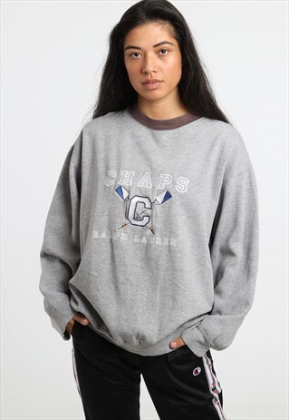90S CHAPS RALPH LAUREN EMBROIDERED SPELL OUT SWEATSHIRT