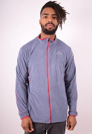 KAPPA MENS VINTAGE FLEECE JACKET XL BLUE 90S