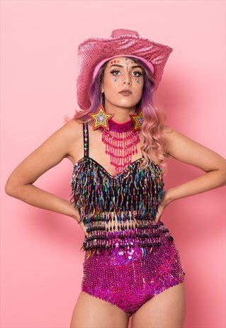 RAINBOW WARRIOR SEQUIN CROP TOP