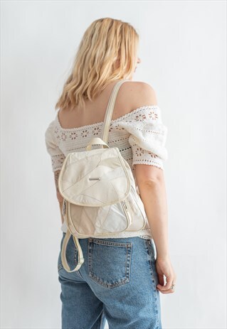 VINTAGE 90S GRUNGE PATCHWORK RUCKSACK