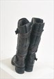 VINTAGE 90S REAL LEATHER LINNED HIGH KNEE BOOTS